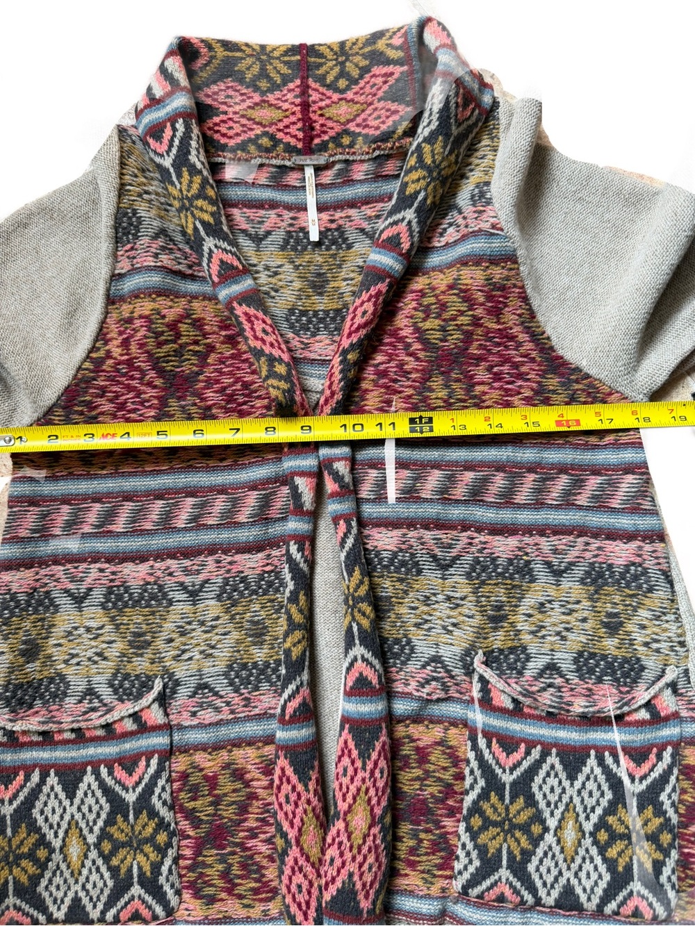 Free People Fair Isle Cardigan M Coastal Grandmother Fisherman Wool - Picture 6 of 15